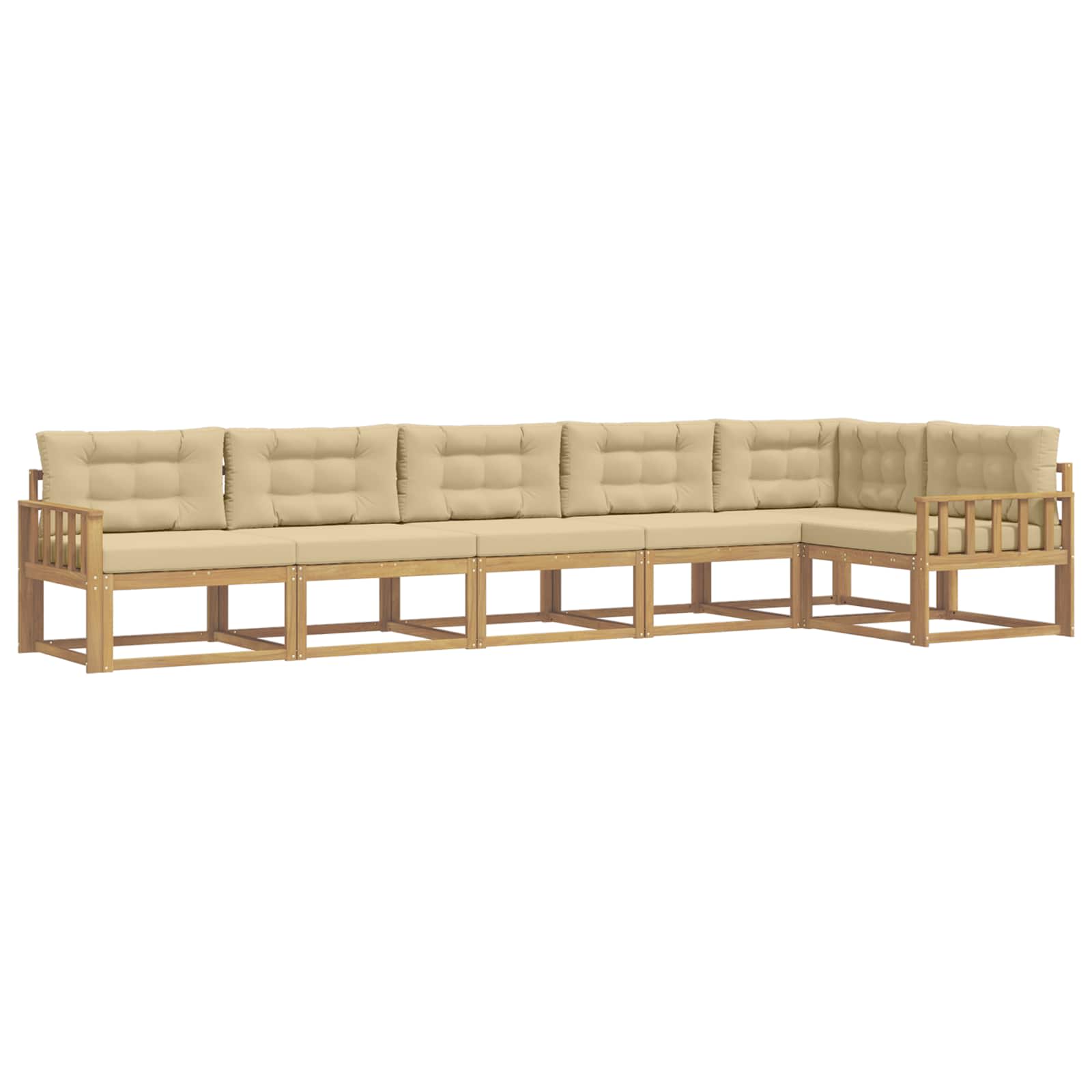 Set vanjskih sofa s jastukom 4 pcs Bijela i bež Poliester
