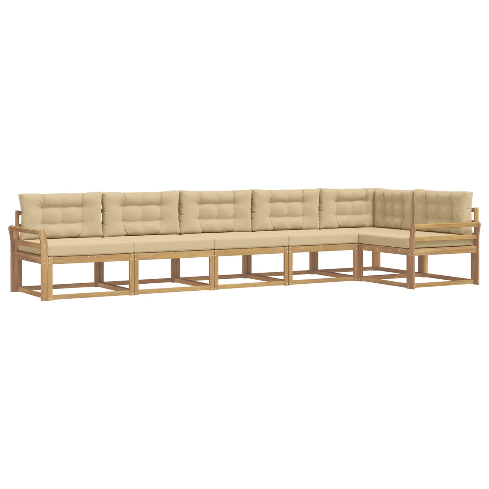 Set vanjskih sofa s jastukom 4 pcs Bijela i bež Poliester