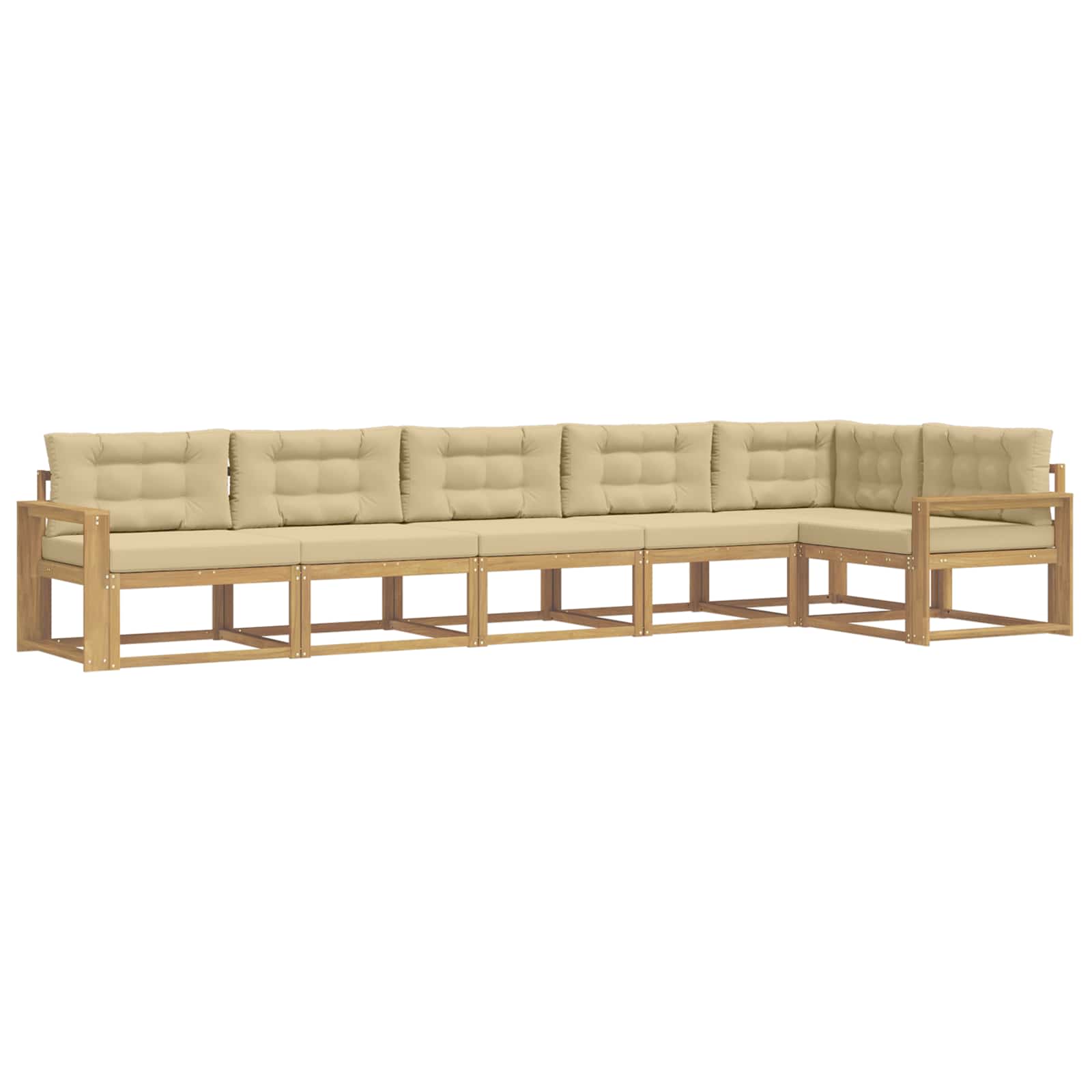 Set vanjskih sofa s jastukom 4 pcs Bijela i bež Poliester