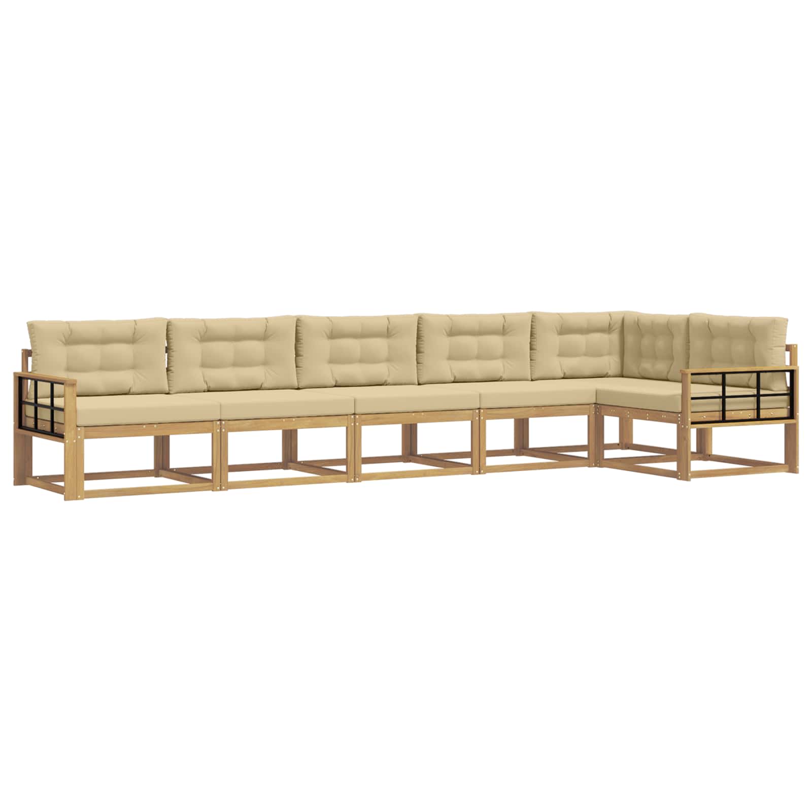 Set vanjskih sofa s jastukom 4 pcs Bijela i bež Poliester