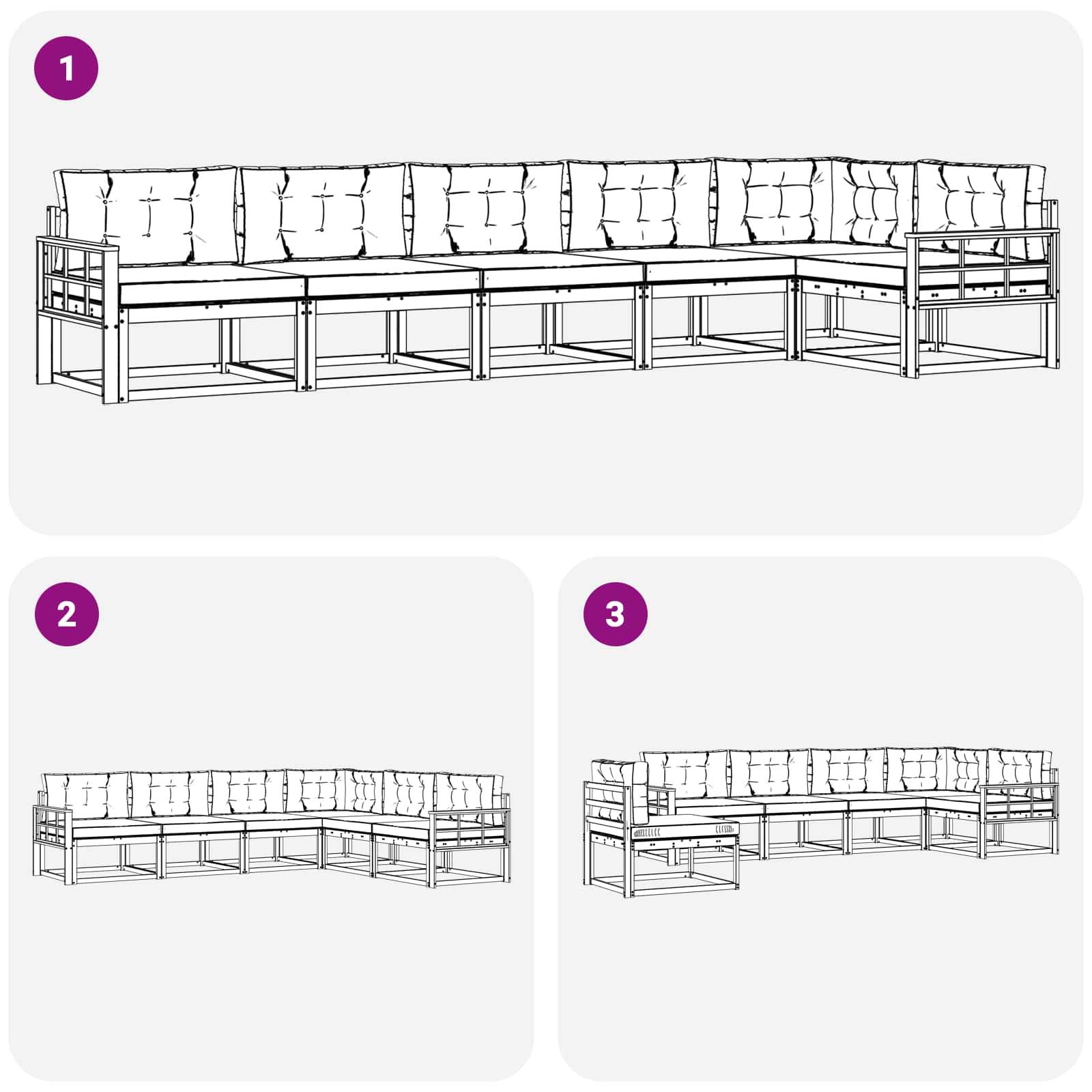 Set vanjskih sofa s jastukom 4 pcs Bijela i bež Poliester