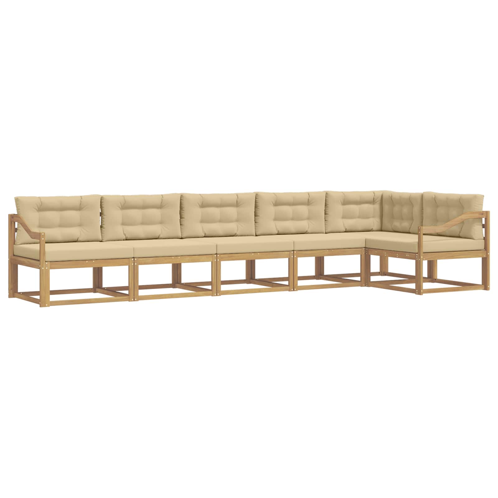 Set vanjskih sofa s jastukom 4 pcs Bijela i bež Poliester