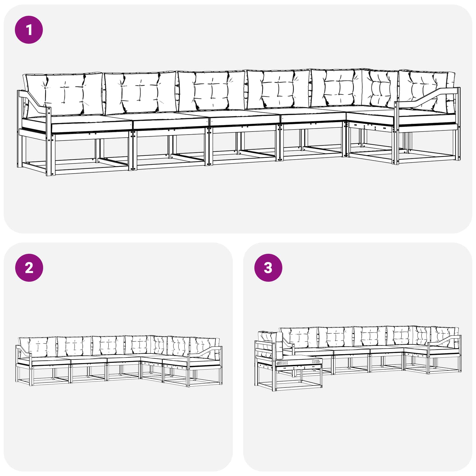 Set vanjskih sofa s jastukom 4 pcs Bijela i bež Poliester