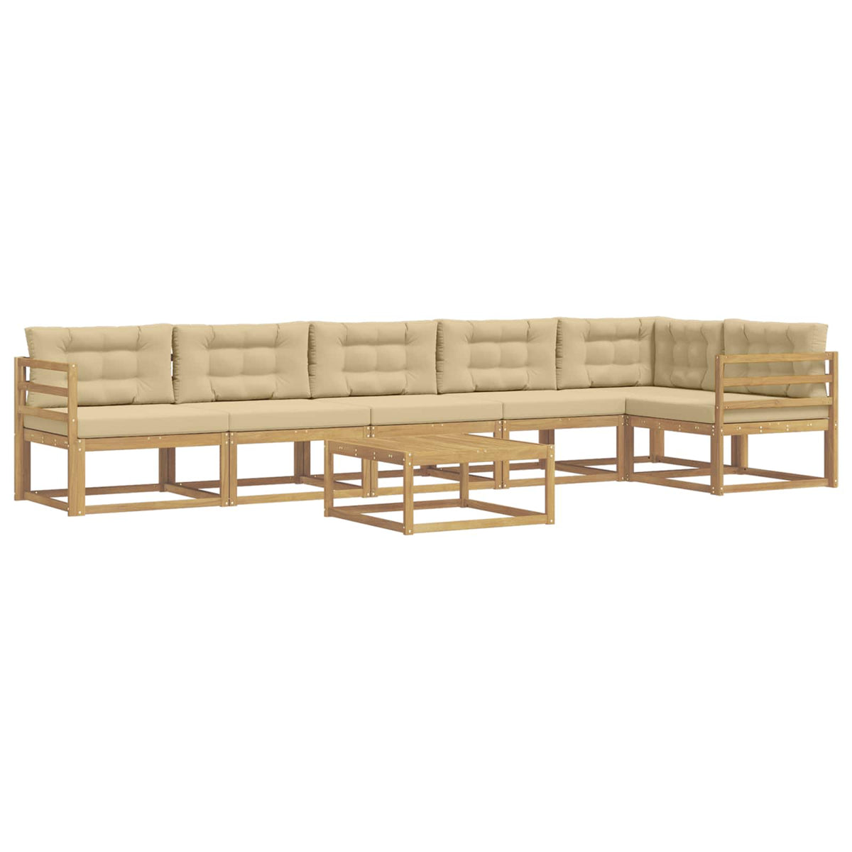 Set vanjskih sofa 7 pcs Bijela i bež 79 x 79 x 37 cm Poliester