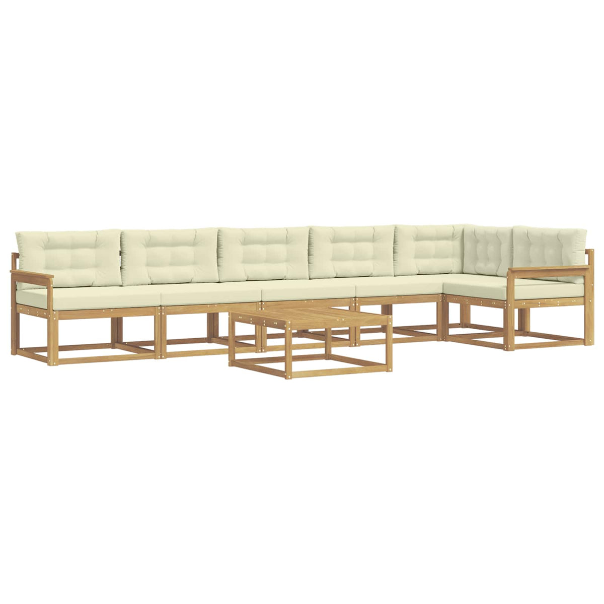 Set vanjskih sofa 7 pcs Bijela i krem 79 x 79 x 37 cm Poliester