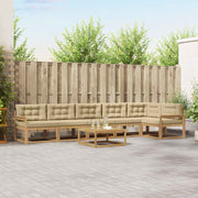 Set vanjskih sofa 7 pcs Bijela i bež 79 x 79 x 37 cm Poliester