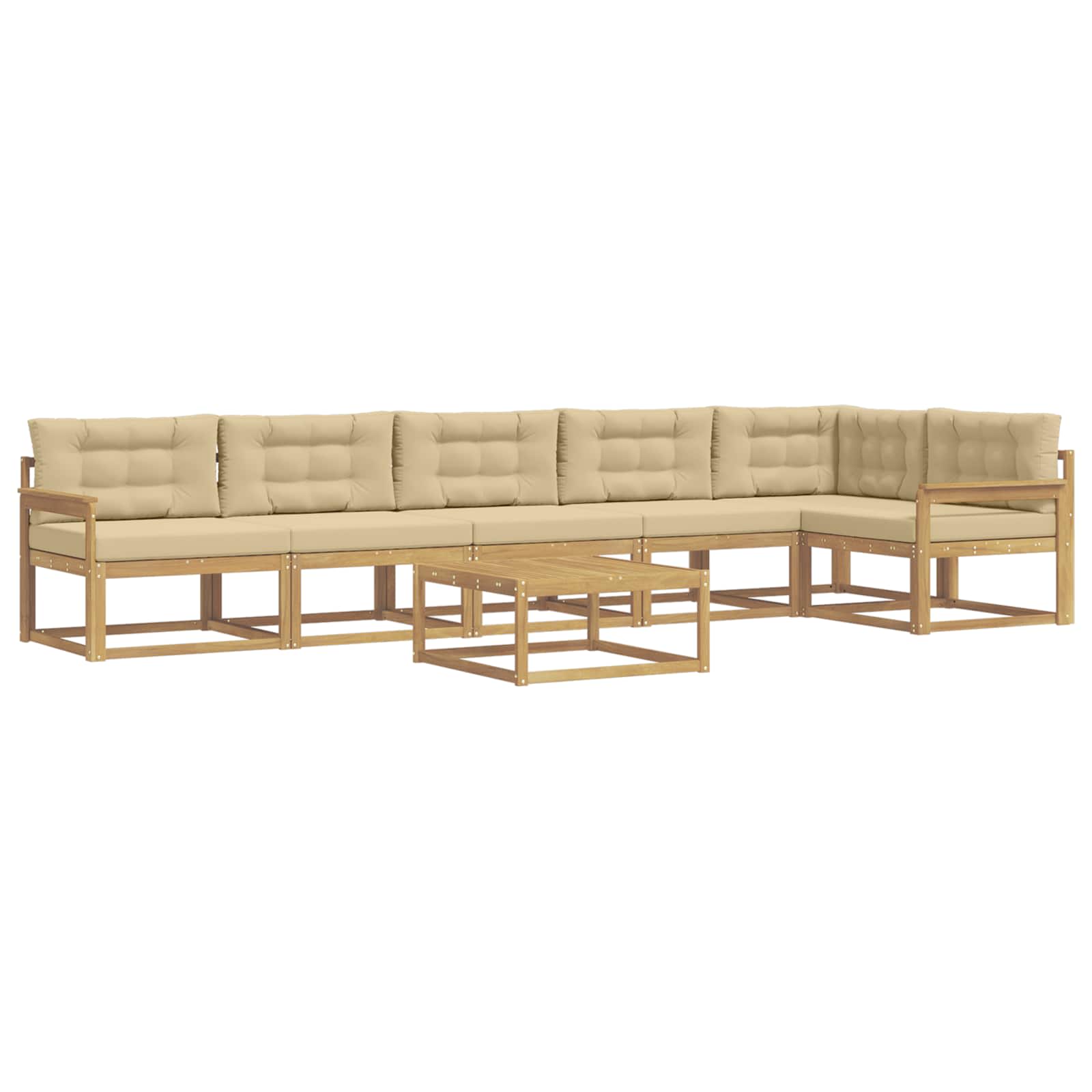 Set vanjskih sofa 7 pcs Bijela i bež 79 x 79 x 37 cm Poliester