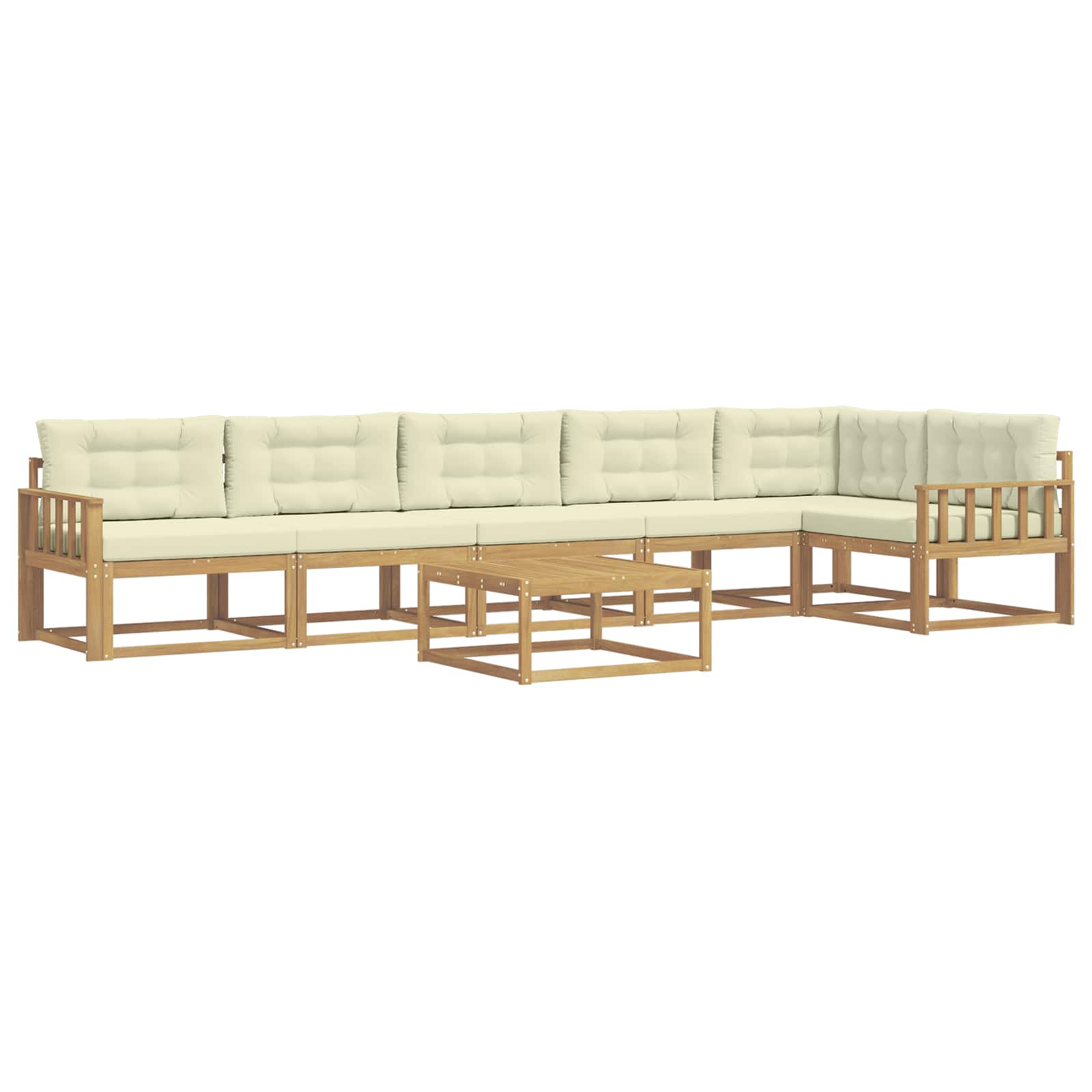 Set vanjskih sofa 7 pcs Bijela i krem 79 x 79 x 37 cm Poliester