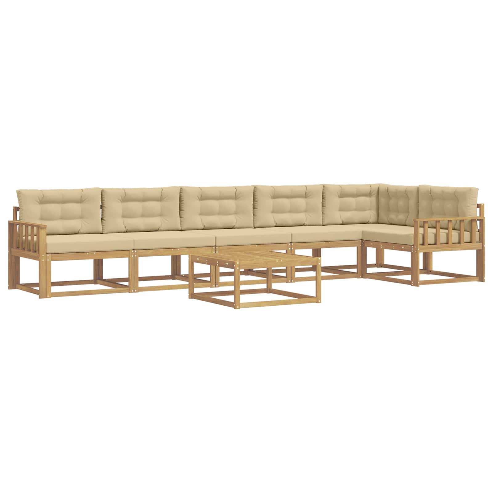 Set vanjskih sofa 7 pcs Bijela i bež 79 x 79 x 37 cm Poliester