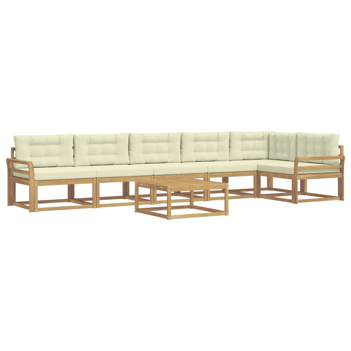 Set vanjskih sofa 7 kom. Bijela i krem Poliester