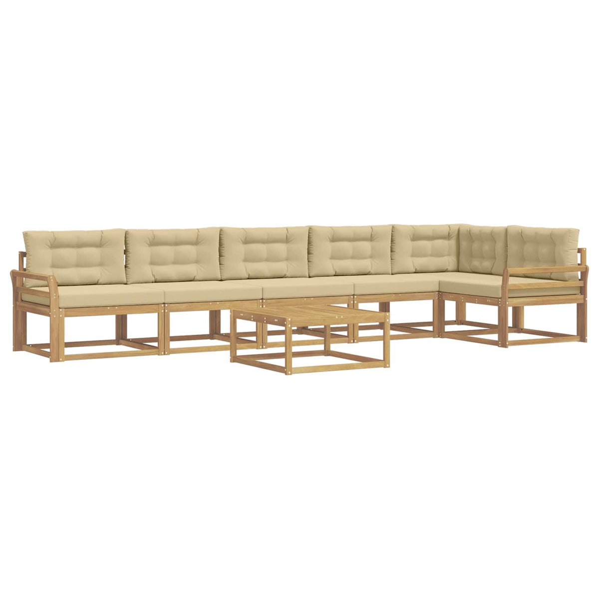 Set vanjskih sofa 7 kom. Bijela i bež Poliester