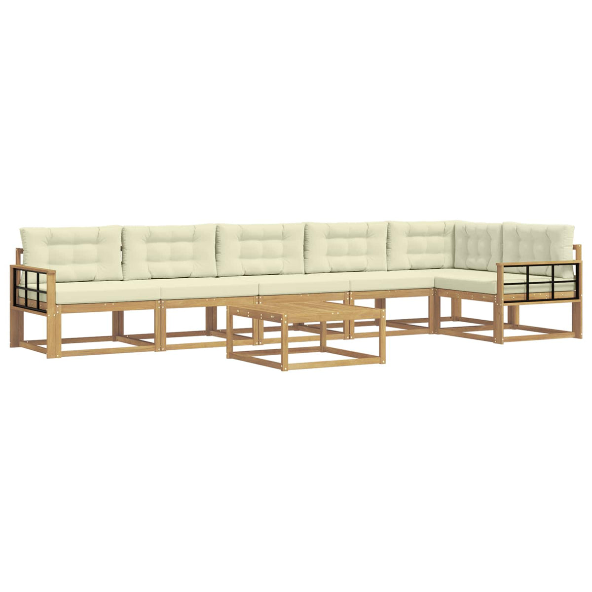 Set vanjskih sofa 7 kom. Bijela i krem Poliester