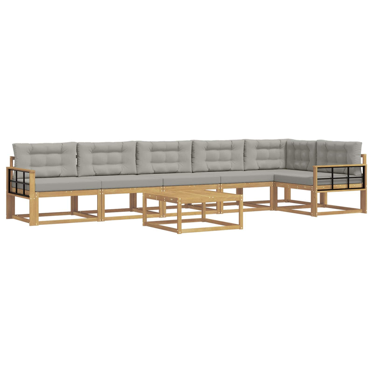 Set vanjskih sofa 7 kom. Bijela i svjetlosiva Poliester