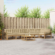 Set vanjskih sofa 7 kom. Bijela i bež Poliester
