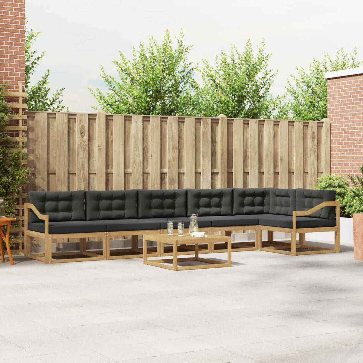 Set vanjskih sofa 7 kom. Bijela i antracit Poliester
