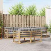 Set vanjskih sofa 6 pcs Bijela i svjetlosiva Poliester