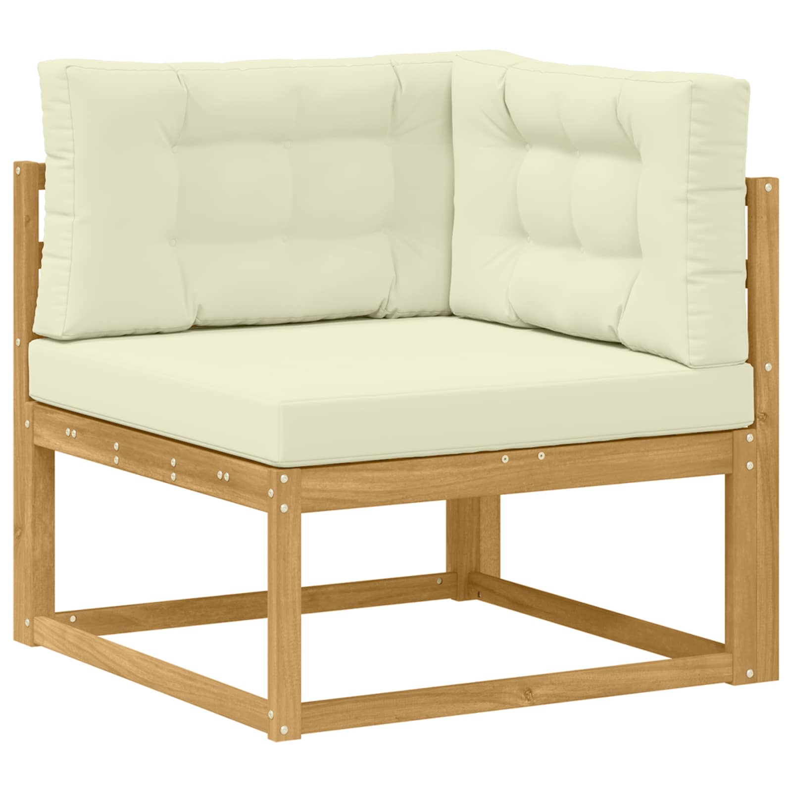 Set vanjskih sofa s jastukom 6 pcs Bijela i krem Poliester