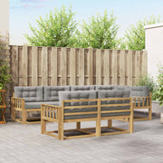 Set vanjskih sofa 6 pcs Bijela i svjetlosiva Poliester