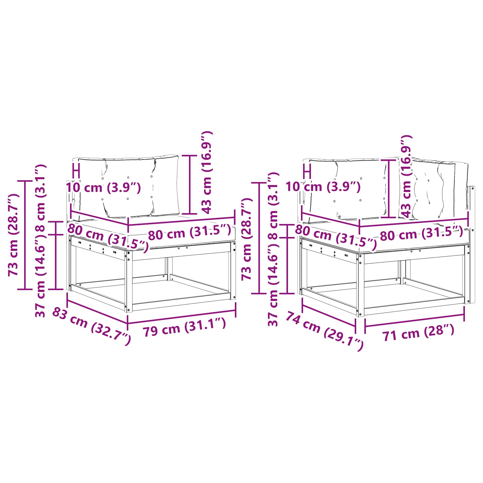 Set vanjskih sofa 6 pcs Bijela i svjetlosiva Poliester