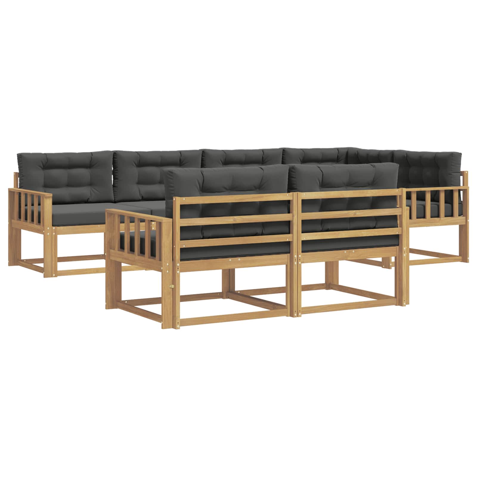 Set vanjskih sofa s jastukom 6 pcs Bijela i antracit Poliester
