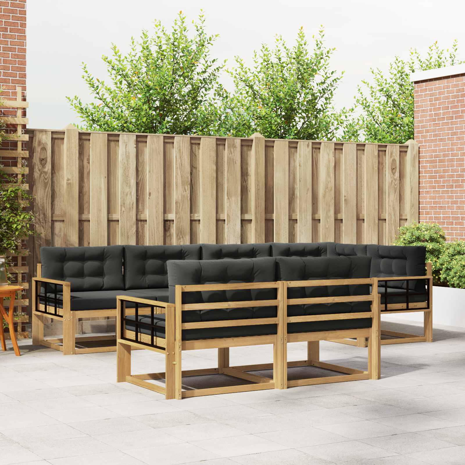 Set vanjskih sofa s jastukom 6 pcs Bijela i antracit Poliester