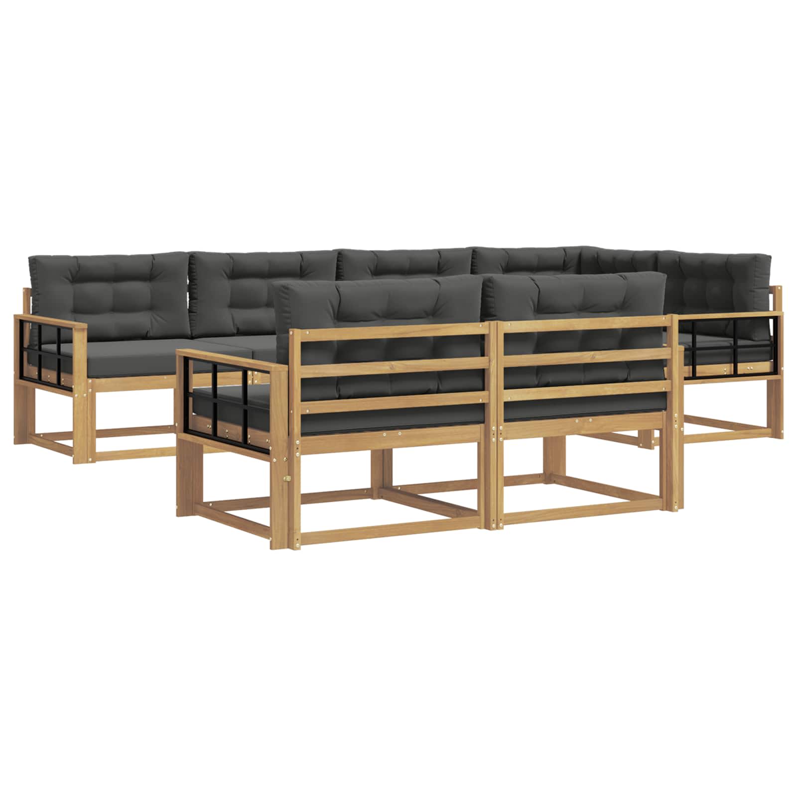 Set vanjskih sofa s jastukom 6 pcs Bijela i antracit Poliester