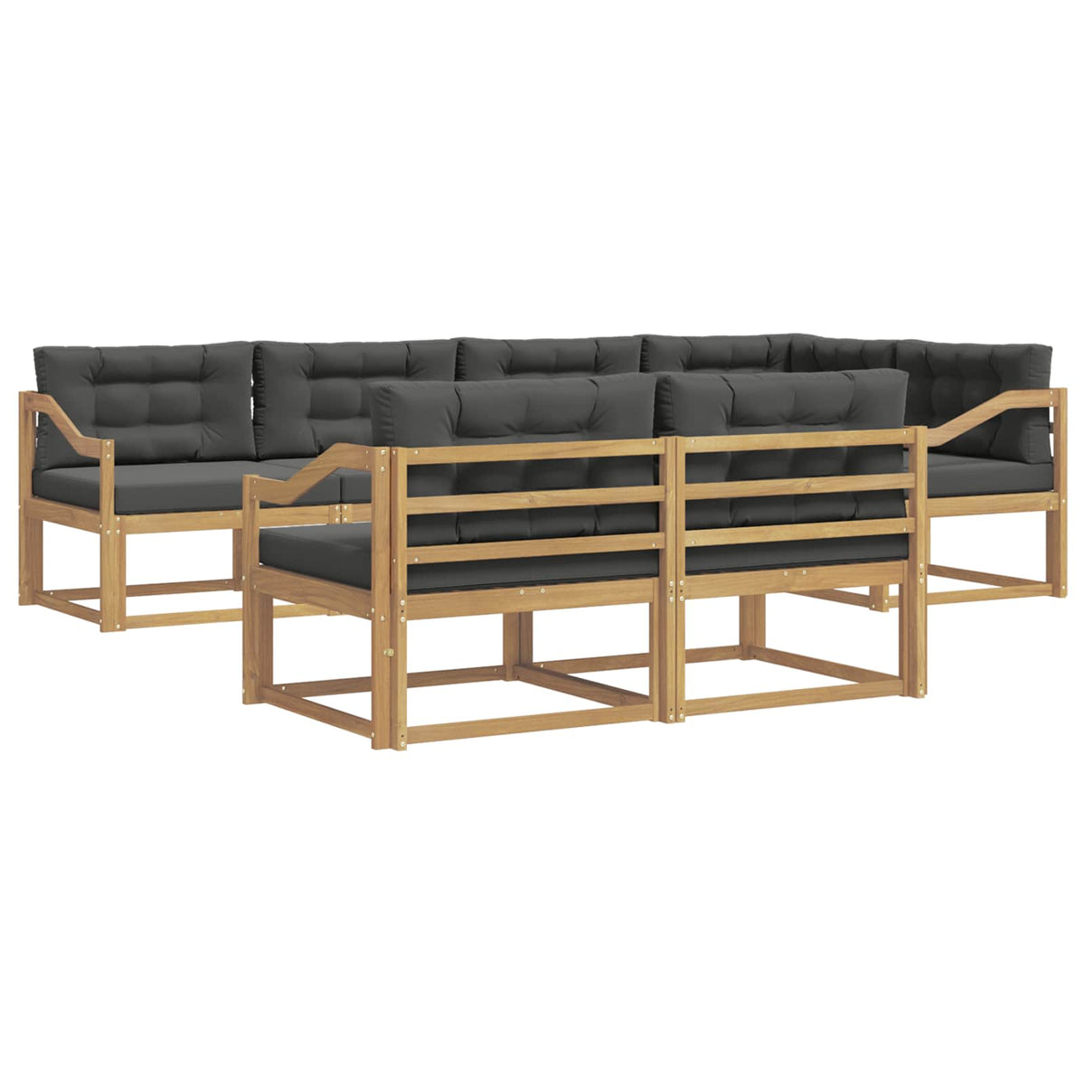 Set vanjskih sofa s jastukom 6 pcs Bijela i antracit Poliester