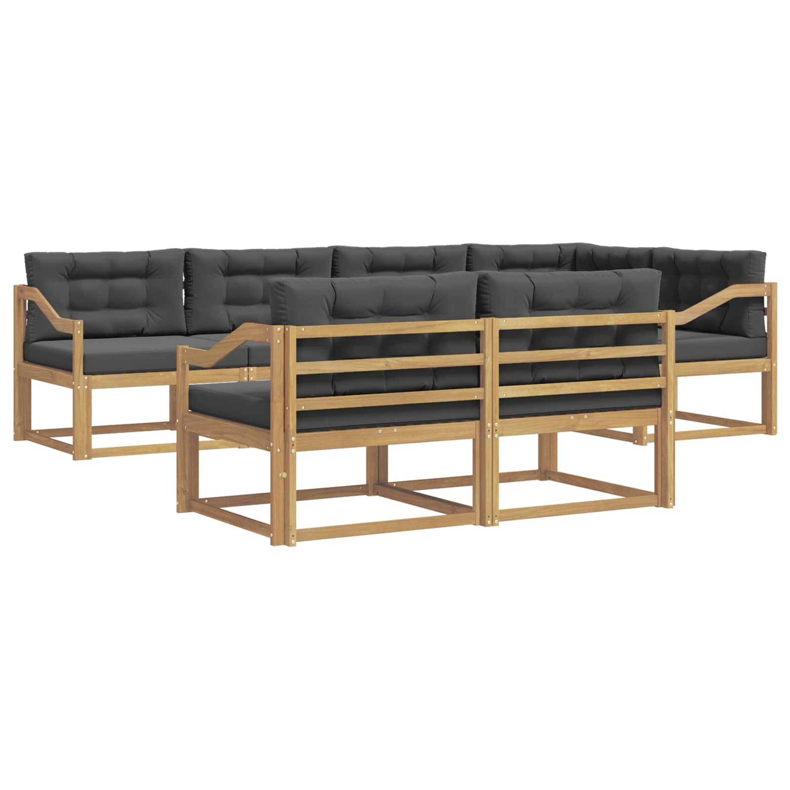 Set vanjskih sofa s jastukom 6 pcs Bijela i antracit Poliester