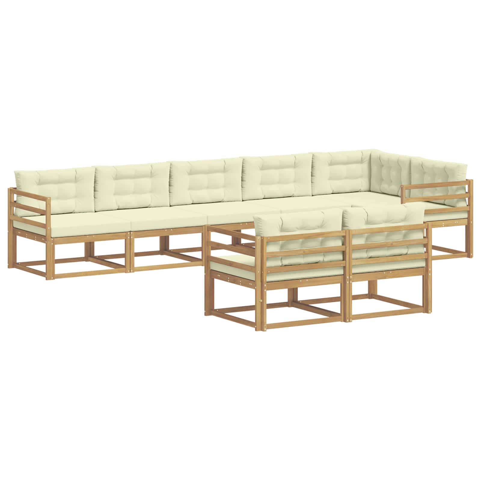 Set vanjskih sofa 6 kom. Bijela i krem Poliester