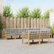 Set vanjskih sofa 6 kom. Bijela i svjetlosiva Poliester