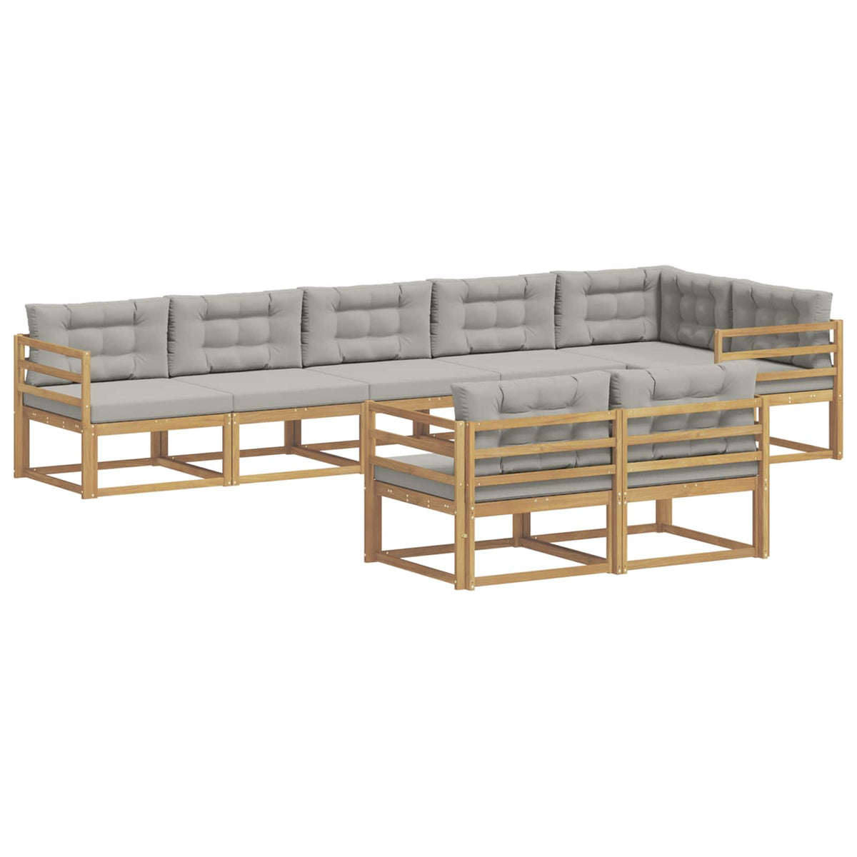 Set vanjskih sofa 6 kom. Bijela i svjetlosiva Poliester