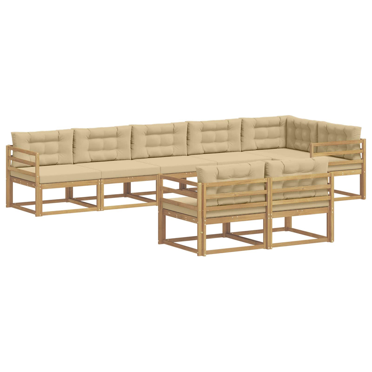Set vanjskih sofa 6 kom. Bijela i bež Poliester