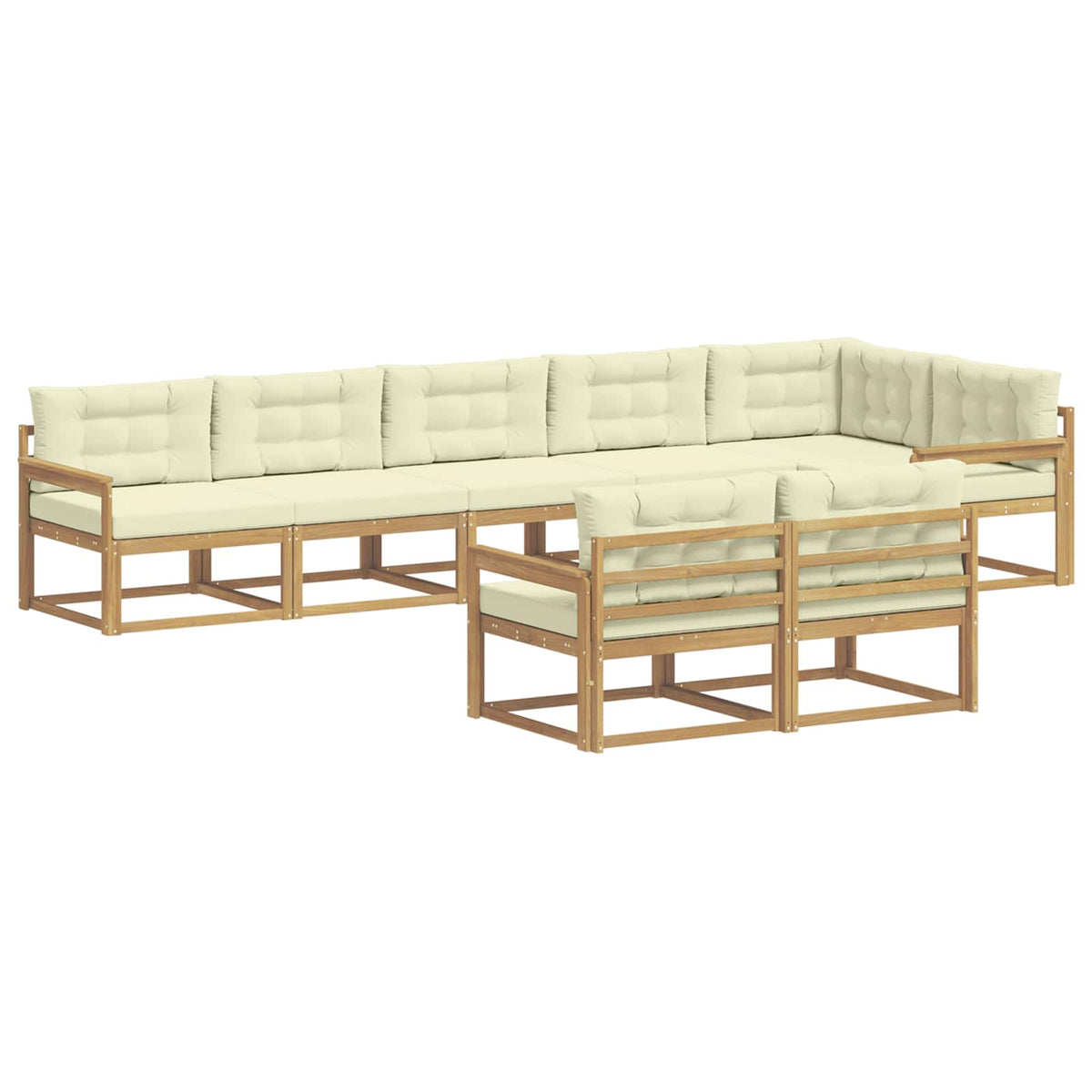 Set vanjskih sofa 6 kom. Bijela i krem Poliester