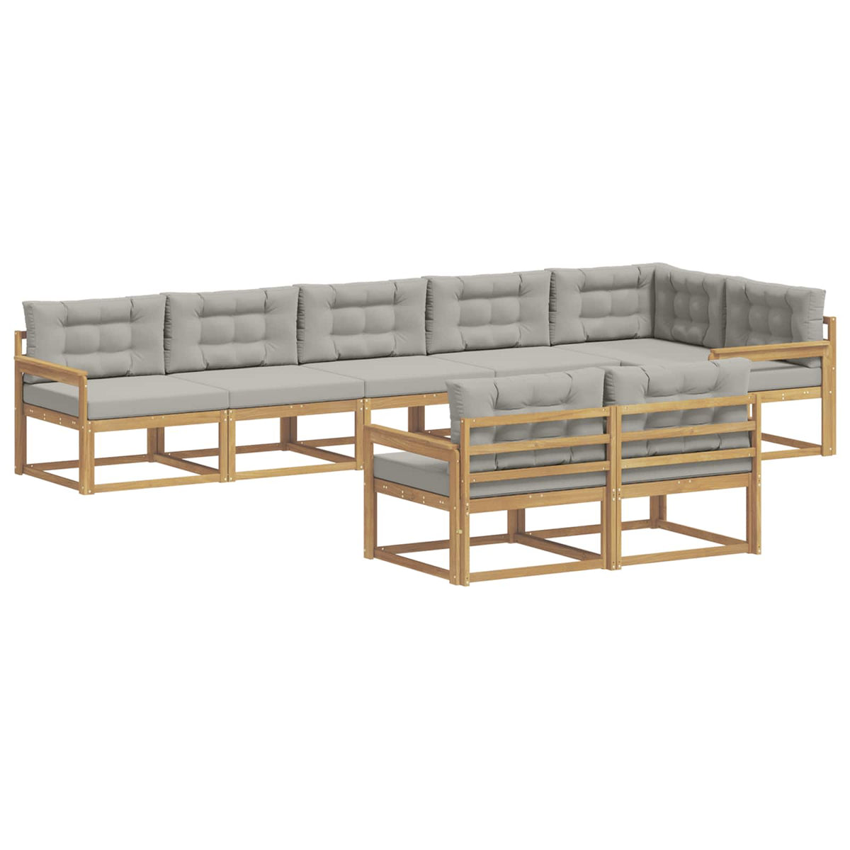 Set vanjskih sofa 6 kom. Bijela i svjetlosiva Poliester