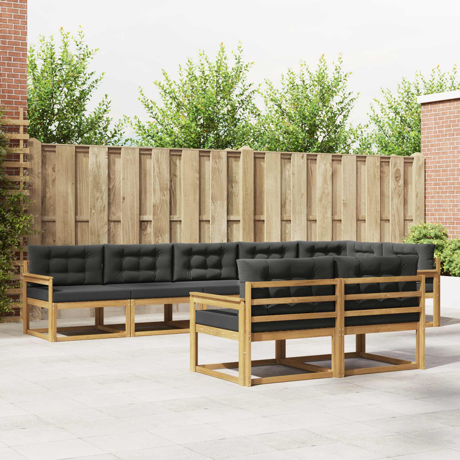 Set vanjskih sofa 6 kom. Bijela i antracit Poliester