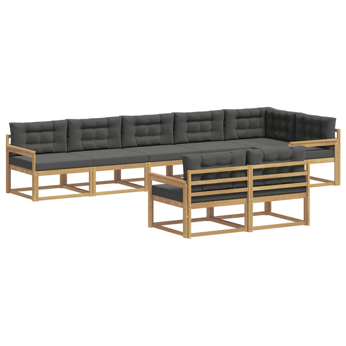 Set vanjskih sofa 6 kom. Bijela i antracit Poliester
