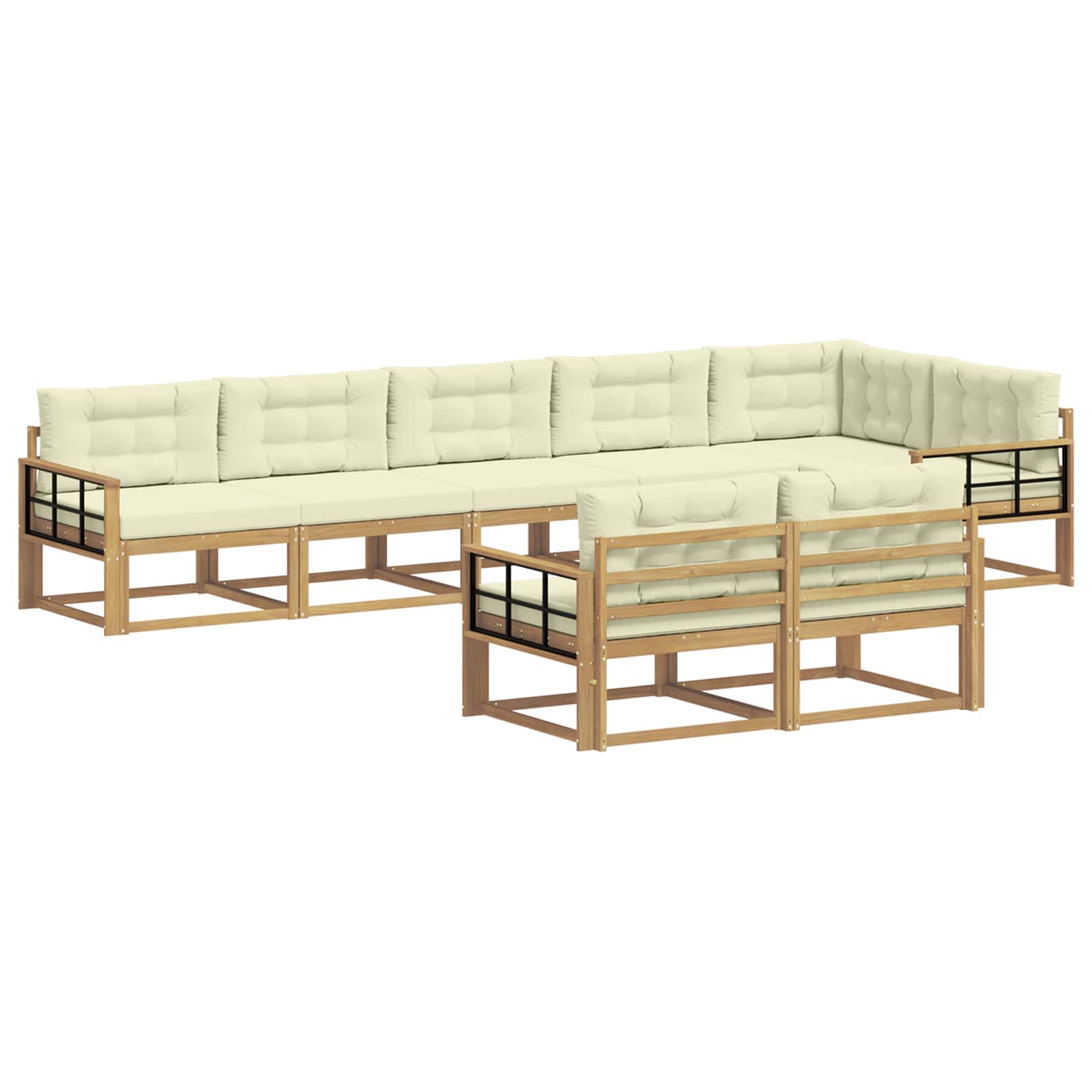 Set vanjskih sofa 6 kom. Bijela i krem Poliester