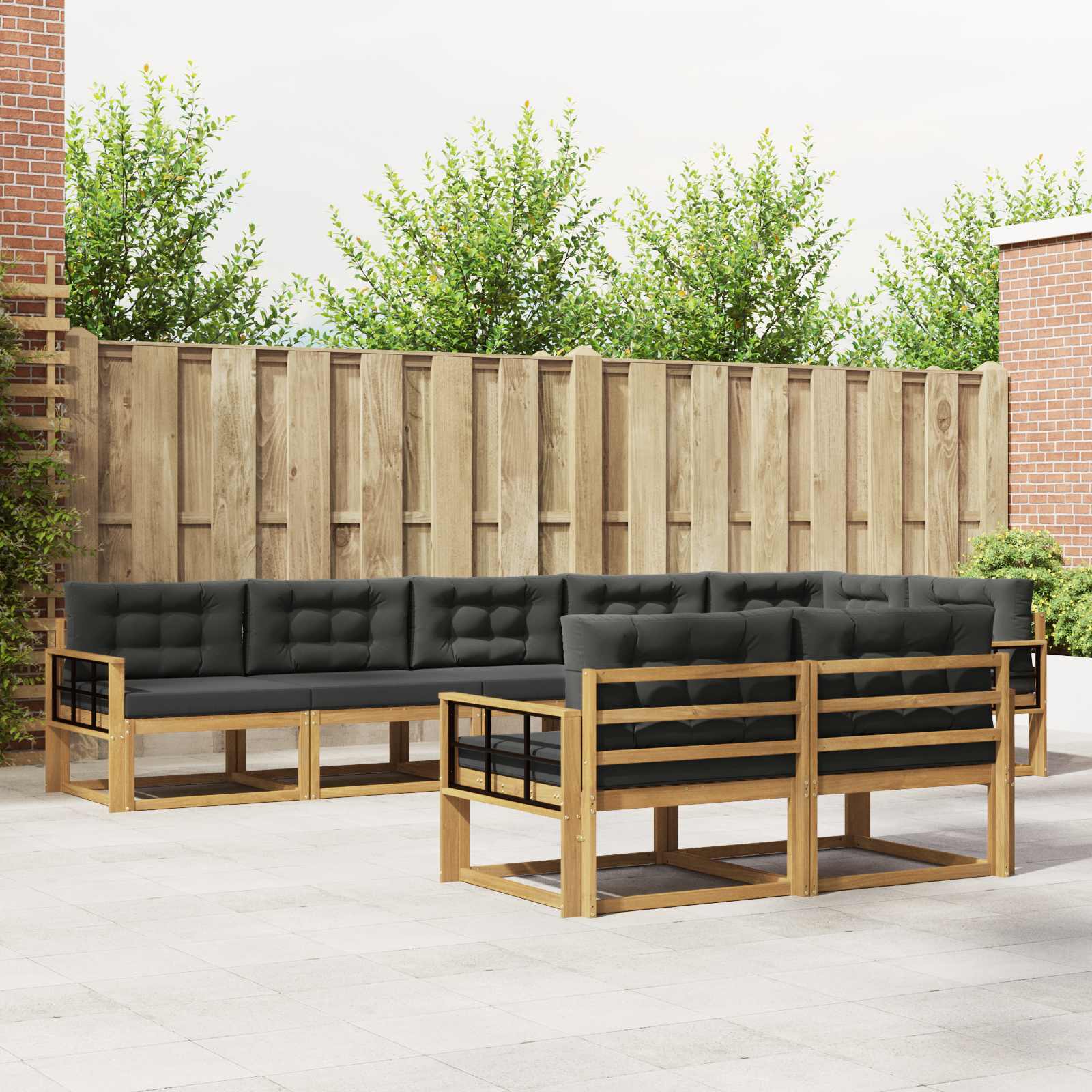 Set vanjskih sofa 6 kom. Bijela i antracit Poliester