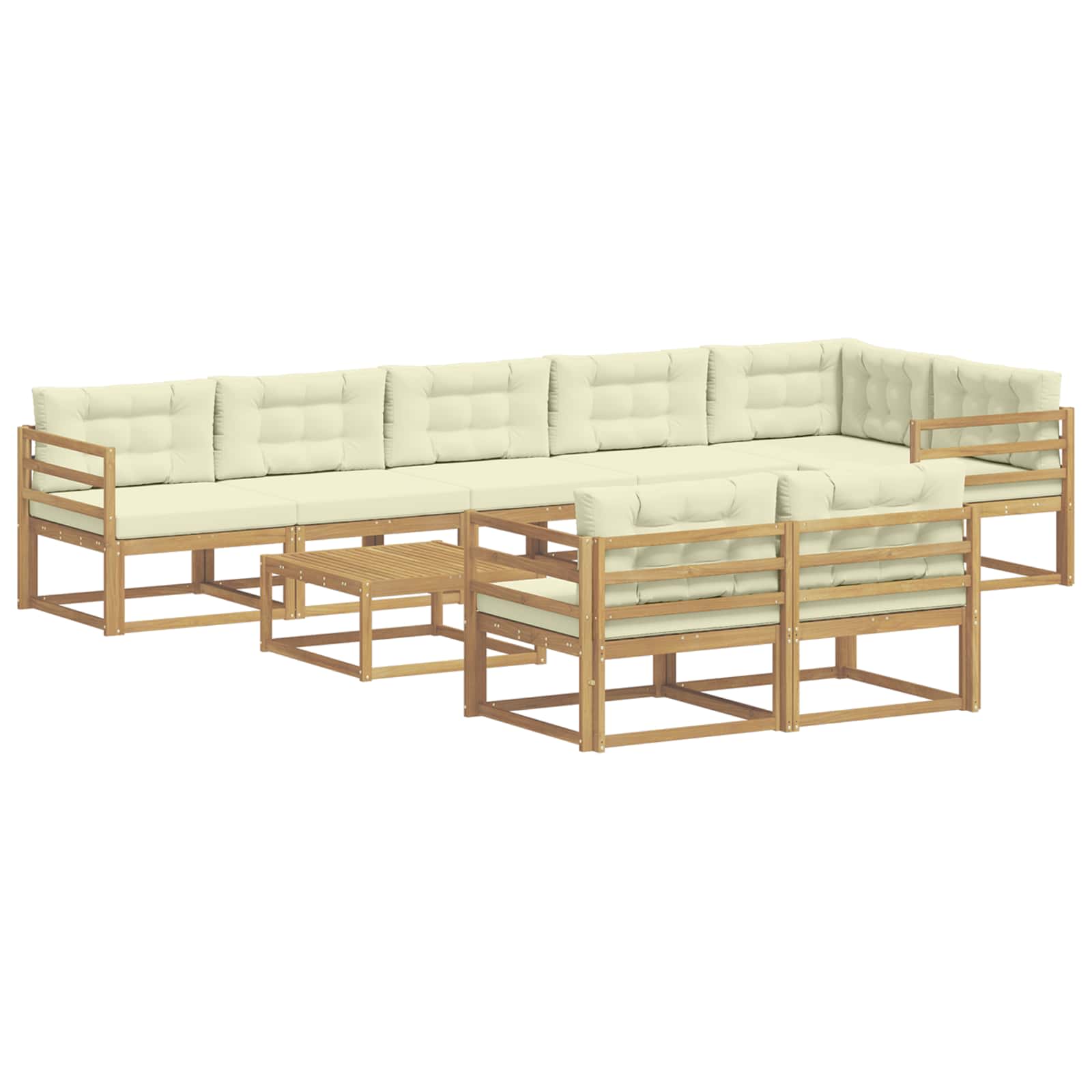Set vanjskih sofa 9 pcs Bijela i krem 79 x 79 x 37 cm Poliester
