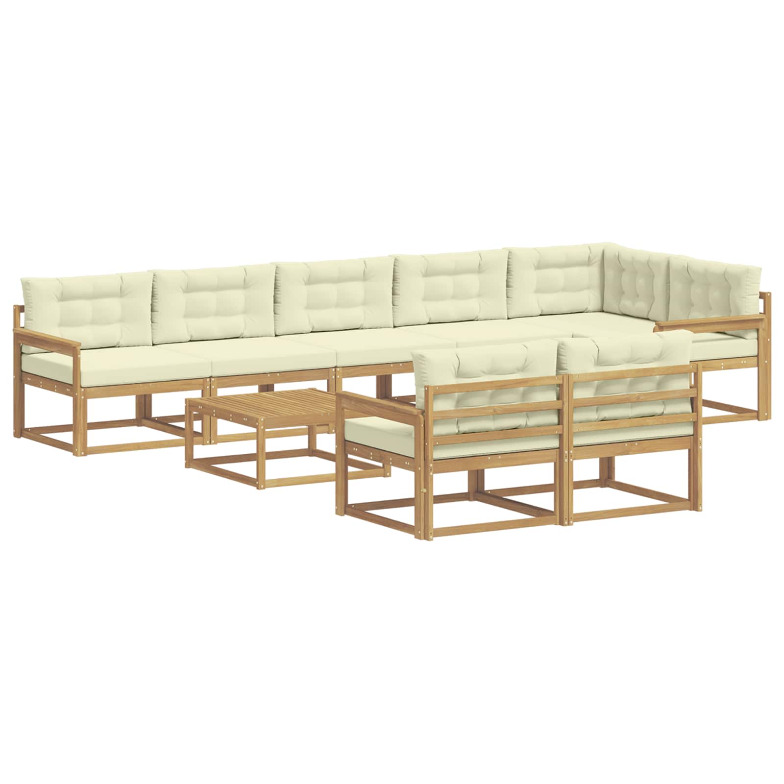 Set vanjskih sofa 9 pcs Bijela i krem 79 x 79 x 37 cm Poliester