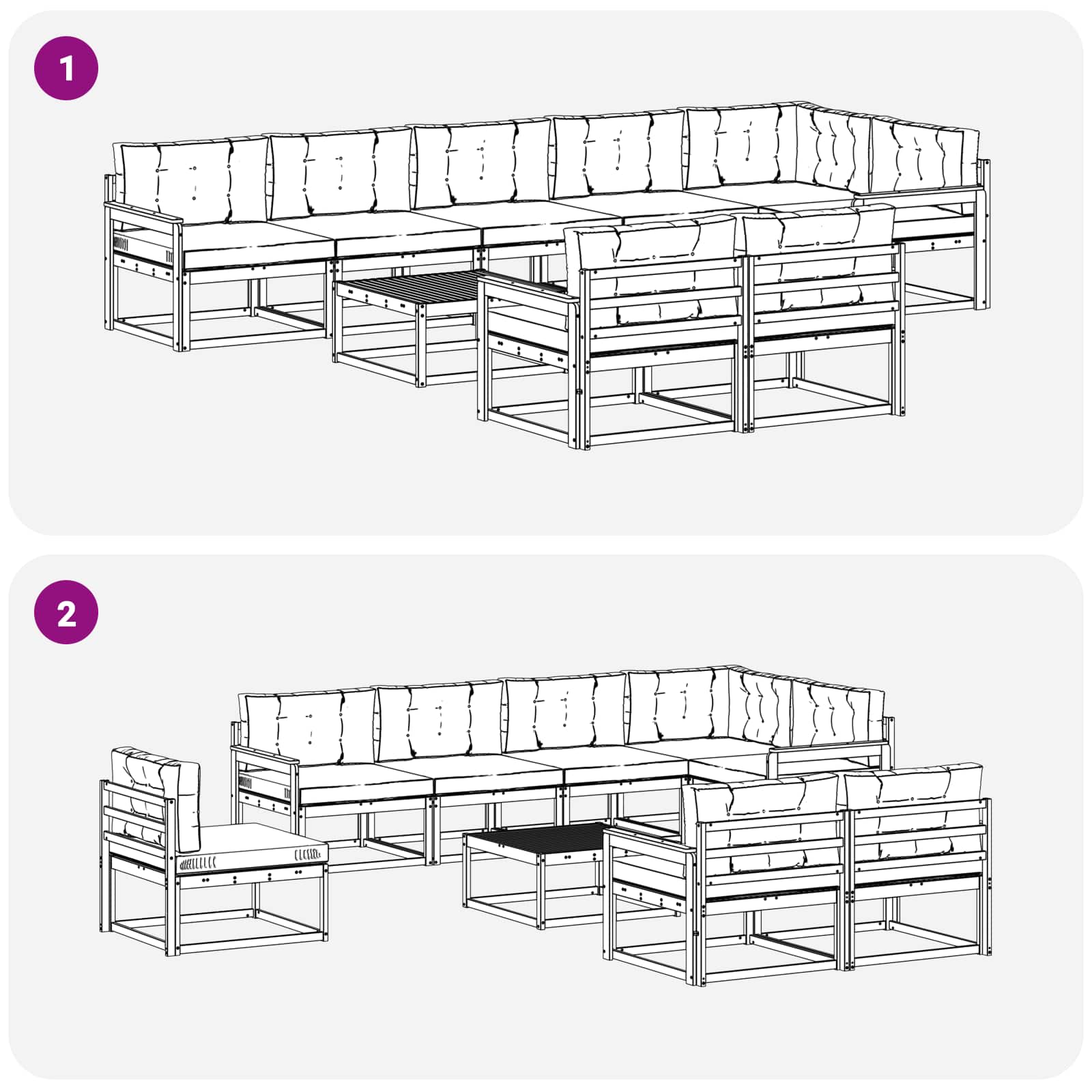 Set vanjskih sofa 9 pcs Bijela i krem 79 x 79 x 37 cm Poliester