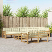 Set vanjskih sofa 9 kom. Bijela i krem Poliester
