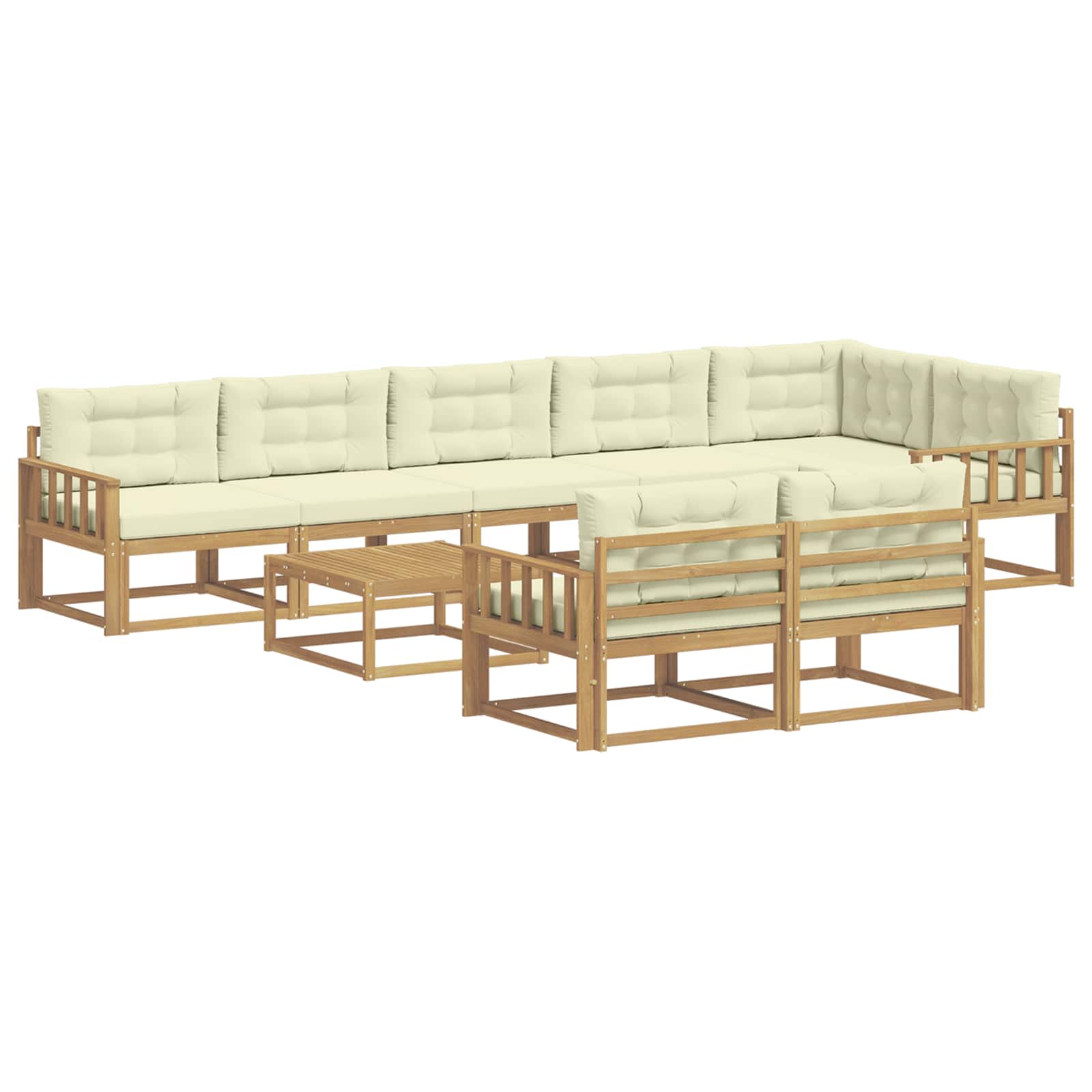 Set vanjskih sofa 9 pcs Bijela i krem 79 x 79 x 37 cm Poliester