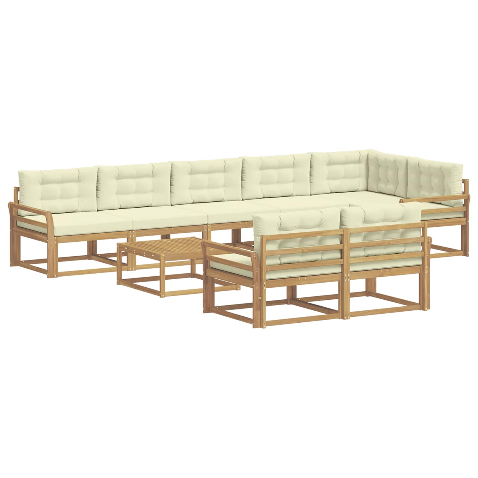 Set vanjskih sofa 9 pcs Bijela i krem 79 x 79 x 37 cm Poliester
