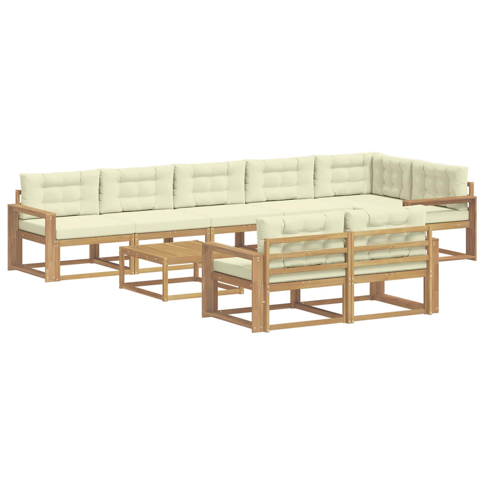 Set vanjskih sofa 9 pcs Bijela i krem 79 x 79 x 37 cm Poliester