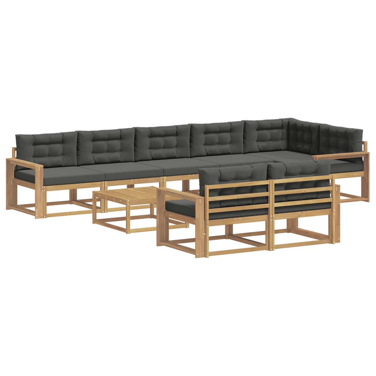 Set vanjskih sofa 9 kom. Bijela i antracit Poliester