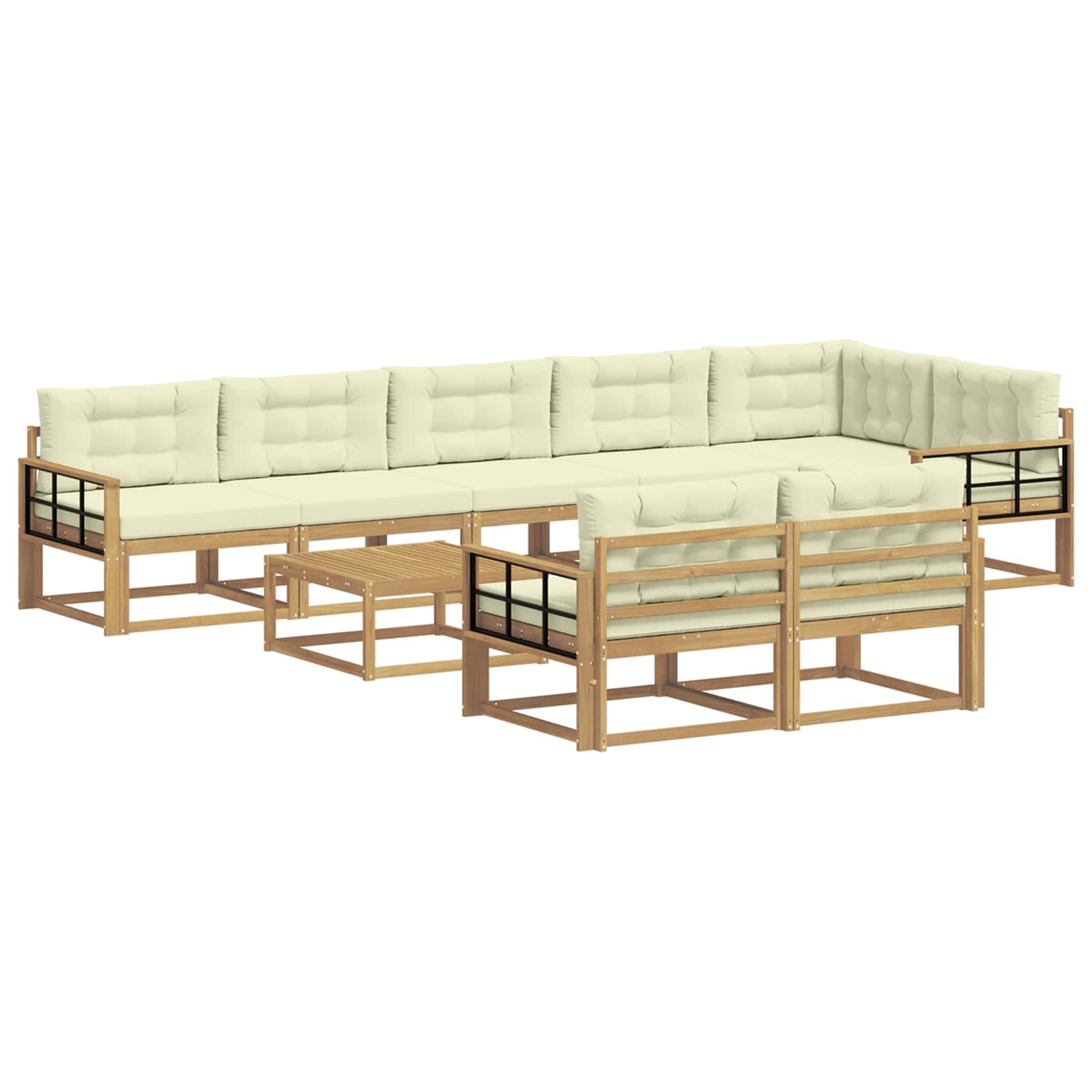 Set vanjskih sofa 9 pcs Bijela i krem 79 x 79 x 37 cm Poliester