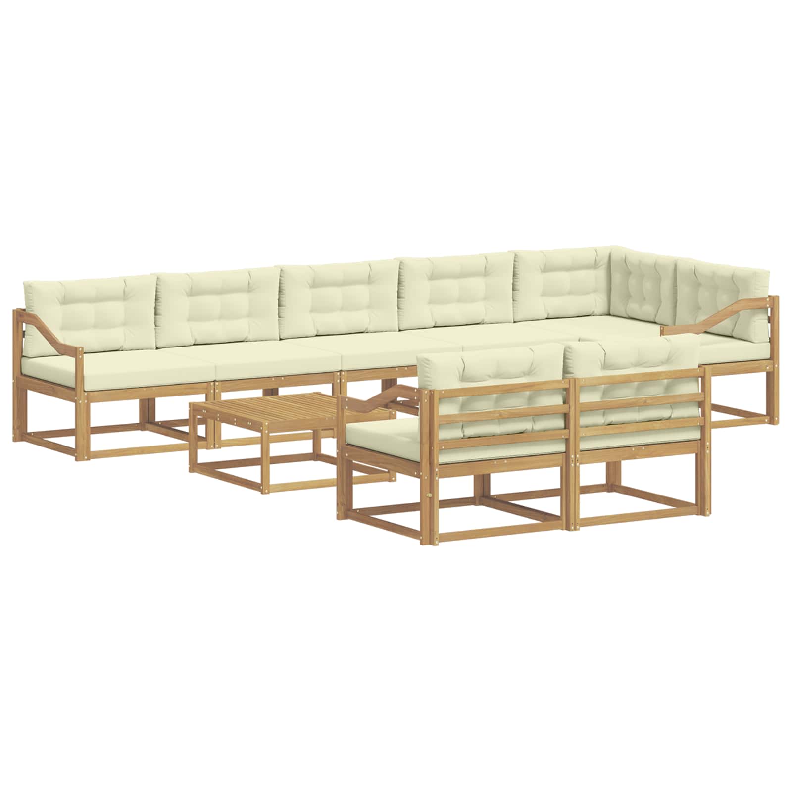 Set vanjskih sofa 9 pcs Bijela i krem 79 x 79 x 37 cm Poliester