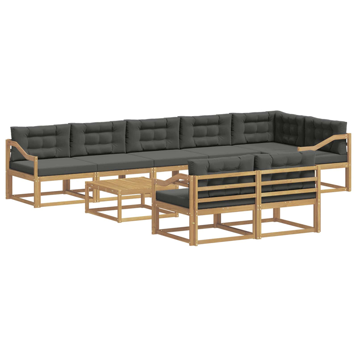 Set vanjskih sofa 9 kom. Bijela i antracit Poliester