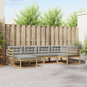Set vanjskih sofa 5 pcs Bijela i svjetlosiva Poliester